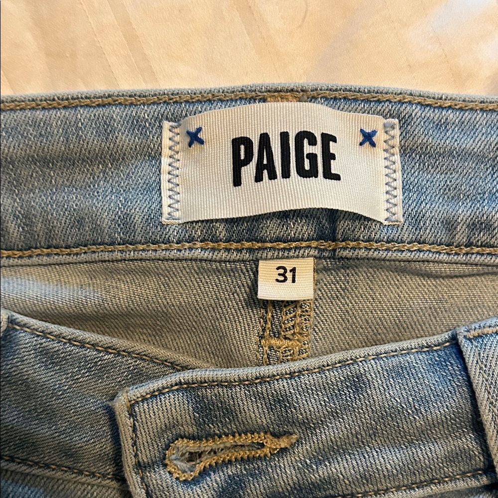 PAIGE Light Blue Ankle Crop Jeans